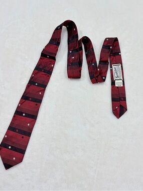 Vintage “Atomic” Era Red Striped Men's Tie by Scott and Hunsicker